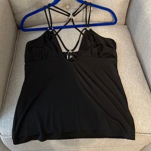 Venus Black Slinky Strappy Top